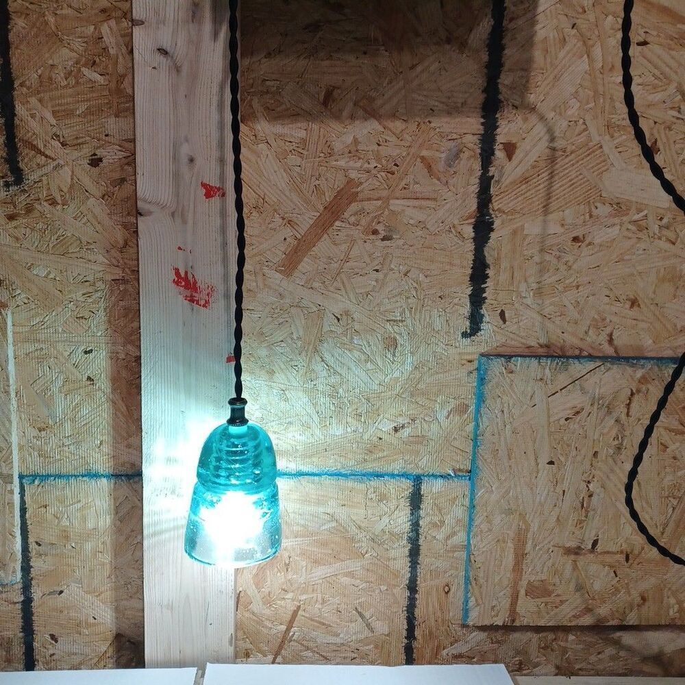 Vintage Glass Insulator Pendant Light Antique Industrial Hanging Lamp Steampunk